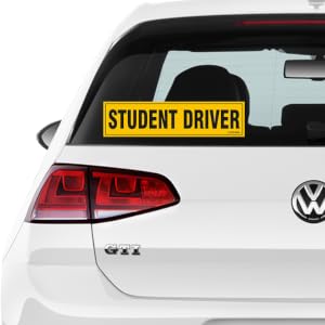 Student Driver Sticker for Car- Large 12x3 Adhesive Reflective