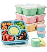 Caperci Original Lunchable Snack Containers for Kids & Adults - 5 Compartments Bento Snack Boxes ...