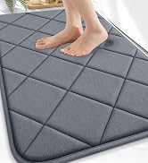 OLANLY Memory Foam Bath Mat 30x20, Ultra Soft and Absorbent Bathroom Rugs, Machine Washable, Comf...