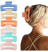 CHAOBANG Hair Clip Claw,Candy Color,6pcs Rectangular Colorful Hair Clips for thin/thick/long/shor...