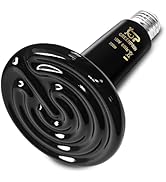 GREENPAW Reptile Heat Lamp, 250W Ceramic Heat Emitter, No Light Emitting Heat Bulb for Reptiles A...
