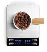 KitchenTour Nano Coffee Scale with Timer 3kg/0.1g, 3 Mode for Espresso Machine and Pour Over, Hig...