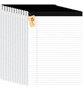 12Packs Legal Pads 8.5 x 11 Inch, 50Sheets/Pack, College Ruled & Perforated White Writing Pads, P...