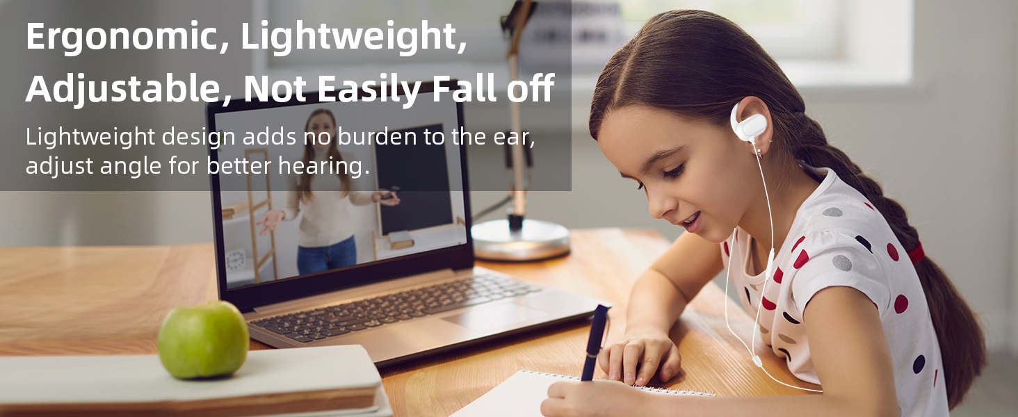 USB Type C Headphone Open Ear Adjustable Over Ear Hook Headset School Kid Earphone Wired Earbuds
