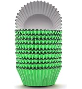 200 Pcs Green Foil Cupcake Liners Standard Baking Cups Muffin Paper Cases