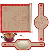 Silicone Bread Sling and Pastry Mat, 3 PCS Non-Stick & Easy Clean Reusable Silicone Bread Baking ...