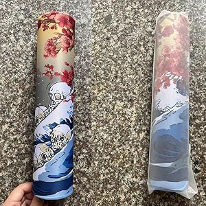Mouse pad rolled up for packaging