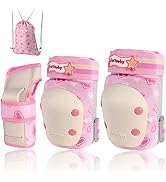 Forzueby Adult/Kids Knee Pads Elbow Pads Wrist Guards 6 in 1 Protective Gear Set for Inline Rolle...