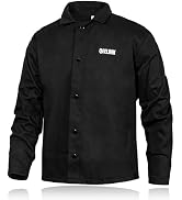 QeeLink Welding Jacket - Premium Flame Resistant (FR) Cotton Welding Clothes - Light Weight Welde...