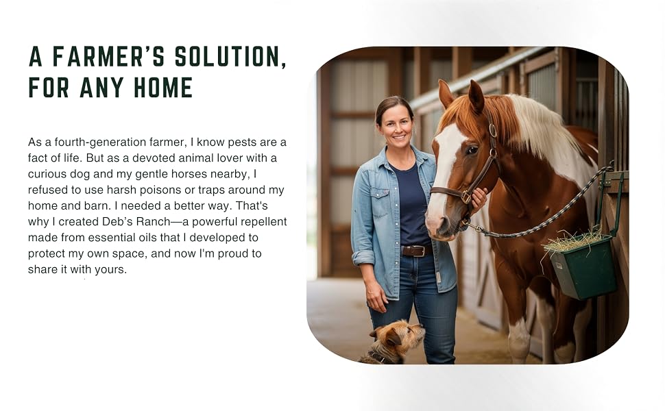 Farmer-formulated pet friendly mouse repellent. Natural essential oil formula safe for home & barn.