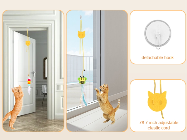 hanging cat toy, doorway cat toy, Suitable for smooth panels