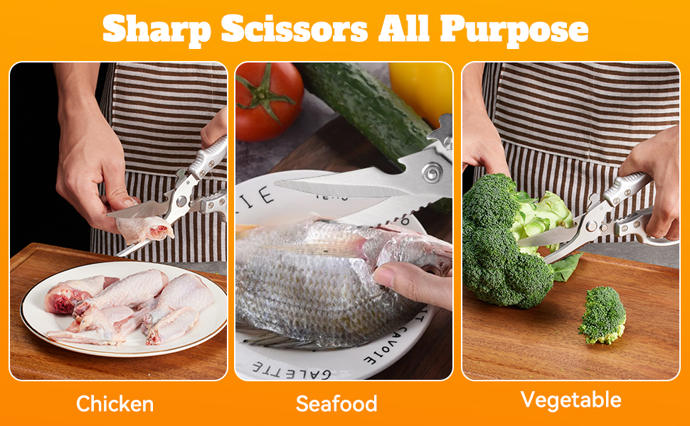 Poultry Shears, Heavy Duty Kitchen Scissors All Purpose