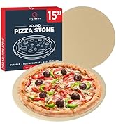 Culinary Couture 15 inch Round Pizza Stone for Oven - Large Pizza Stone for Grill, Cordierite Sto...