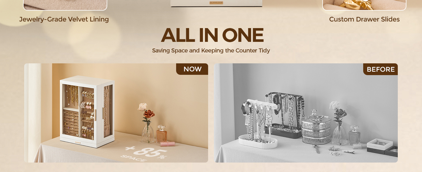 glimmloop jewelry box white all in one