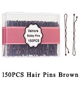Vaincre Bobby Pin Hair Pins - 150 Count Bobby Pins Brown Bulk with Storage Case, Pain-Free Hairpi...