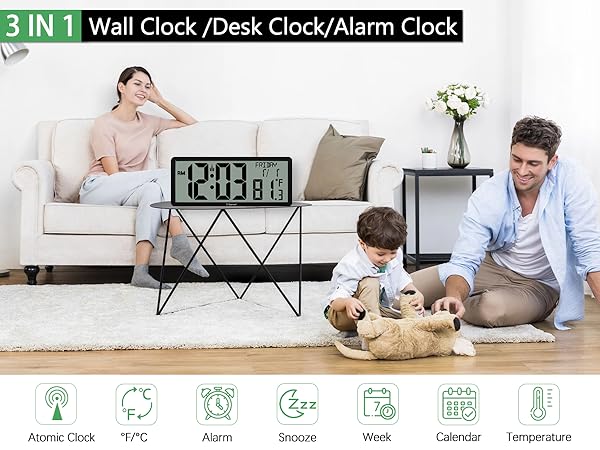 battery powered digital wall clock