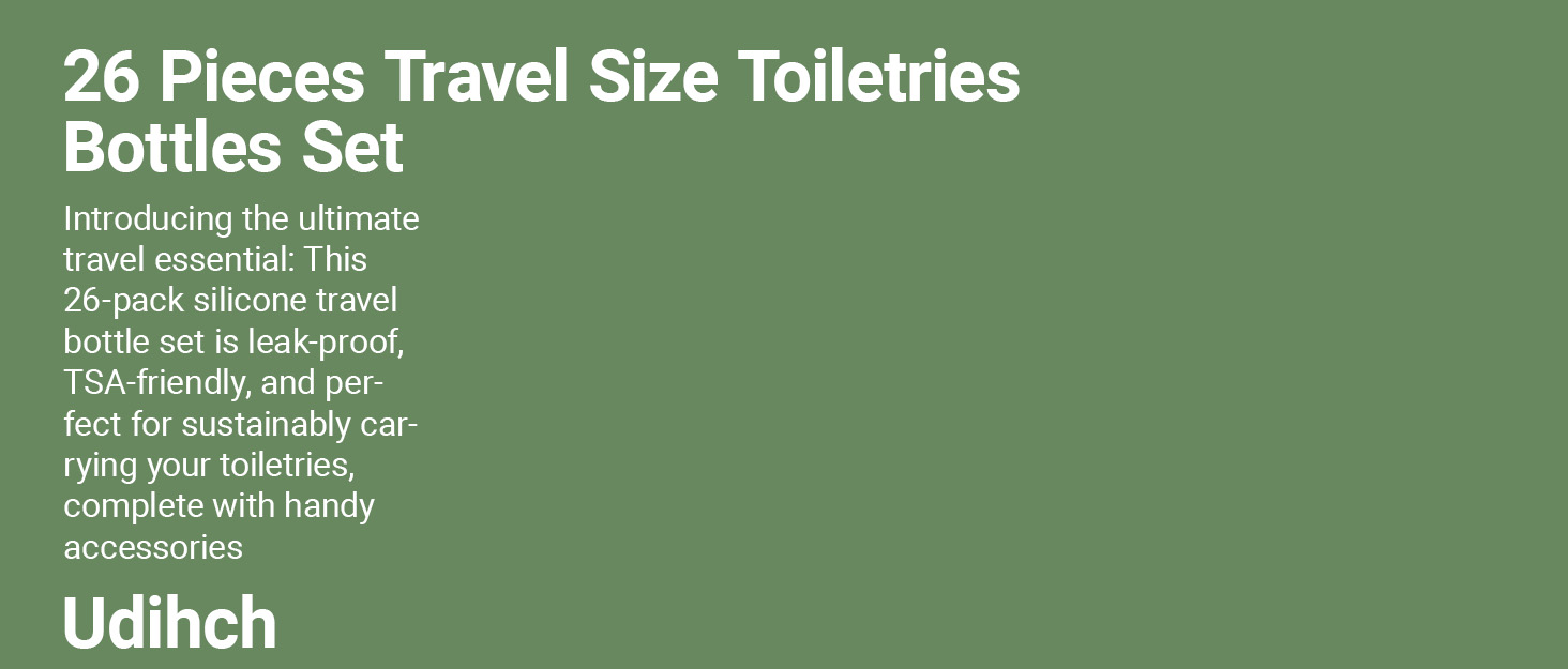 26 Pieces Travel Size Toiletries Bottles Set
