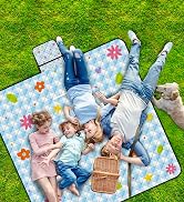 Extra Large Picnic Blanket Waterproof,80"x 80"Foldable Machine Washable Beach Blanket,Outdoor Bla...