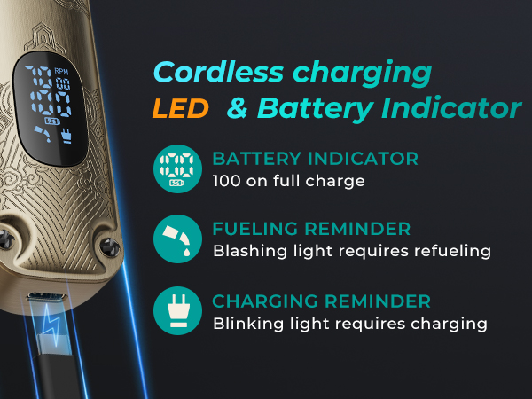 Cordless charging LED Battery Indicator