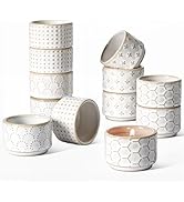LE TAUCI Tealight Candle Holder, Embossed Ceramic Votive Candle Holders Bulk for Thanksgiving,Chr...
