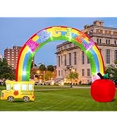 8 ft Back to School Inflatables Arch First Day of School Colorful Apple Blow up Archway Schoolbus...