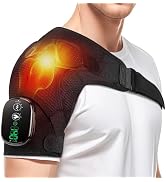 Cordless Shoulder Heating Pad, FSA HSA Eligible Heated Shoulder Wrap with Vibration, Shoulder Mas...