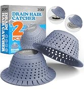 zaa Bathtub Drain Hair Catcher, Premium Silicone Collapsible 2 Pack Drain Protector for Pop-Up & ...