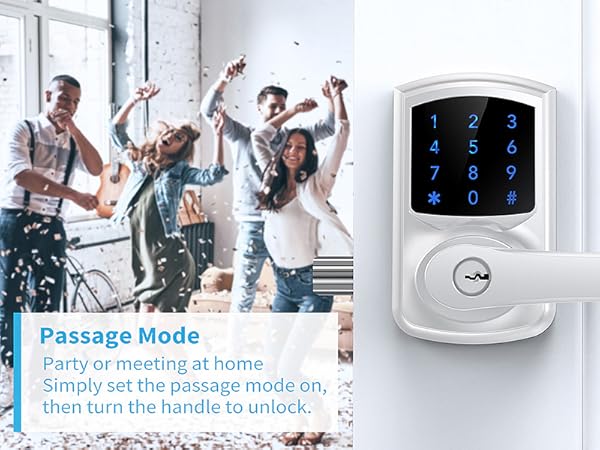 Touchscreen Keypad Door Lock with Handle