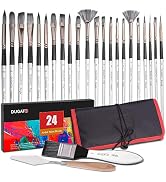 DUGATO 24pcs Paint Brush Set, Expert Series, 23 Different Shapes + Mixing Knife with Organizing C...