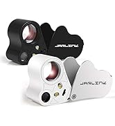JARLINK 2 Pack 30X 60X Illuminated Jewelers Loupe Magnifier, Foldable Jewelry Magnifier with Brig...
