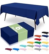 misaya 6 Packs Disposable Plastic Table Cloth, 54 x 108 Inch Waterproof Rectangle Tablecloth, Lea...