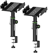 Vondynote Set of 2 Dual Side Clamping Studio Monitor Stands Desk Clamp Speaker Stands 0-12°Tilt H...