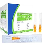 100Pack 25 Gauge 1/2 Inch Syringe Needles, Disposable Luer Lock Sterile Supplies
