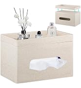 YAPISHI Large Tissue Box Cover Rectangle with Tray Storage, PU Leather Facial Tissue Holder, Fits...