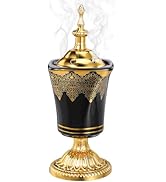 HOMSFOU Electric Incense Burner Oud Frankincense Incense Holder Vintage Arabic Censer Burner for ...
