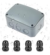 Outdoor Junction Box,Nineleaf IP66 Weatherproof Electrical Project Boxes PVC/ABS Plastic Enclosur...
