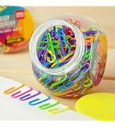 Colored Small Paper Clips Vinyl Coated, Coideal 200 Pack 28mm Assorted Color Mini Paperclips Hold...