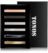 Tie Clips for Men, Matte and Shiny Tie Clip Set with Elegant Gift Box- Black, Silver, Gold Tie Ba...