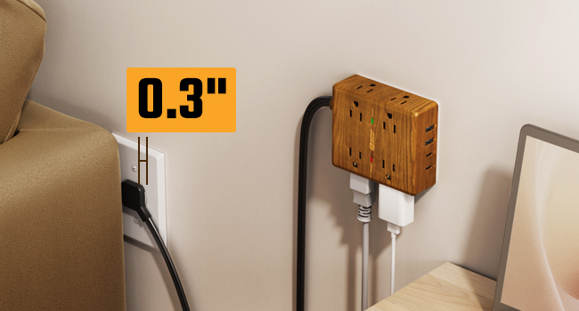 flat wall extension cord