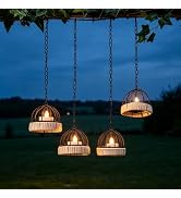 4 Pack Hanging Solar Lantern Outdoor Waterproof for Backyard (Semicircle) | IP44 waterproof Solar...