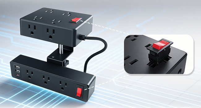 desk clamp power strip Surge Protector