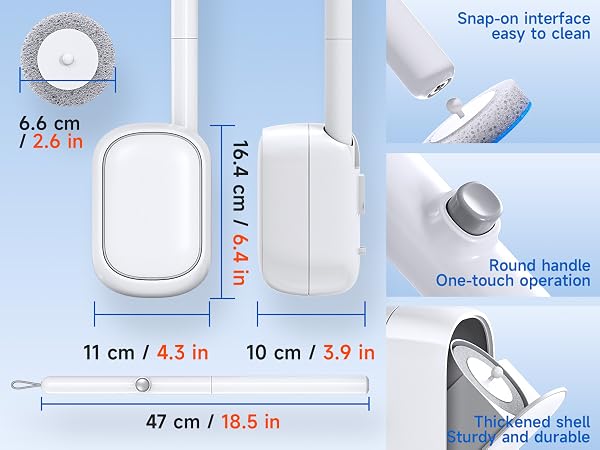 Disposable toilet brush product size