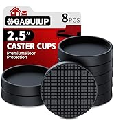 Furniture Coasters, 8PCS 2.5" Furniture Caster Cups for Hardwood Floors, Rubber Furniture Pads No...