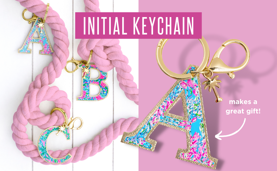 initial keychain lilly pulitzer gift