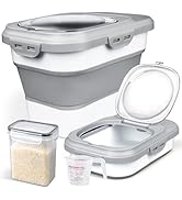 Komzon Rice Storage Container, Collapsible Airtight Food Storage Containers 6-20 Lbs, Rice Dispen...