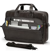 RAINSMORE Mens Laptop Bag 16 Inch Leather Briefcase Vintage Messenger Bag for Men Large Crossbody...