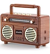 SpringFlora Radio Design Retro Bluetooth Speaker, Dual Driver, Small Cute Vintage Speaker Portabl...