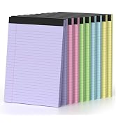 8.5 x 11 Legal Pads, Colored Legal Pads, Wide Ruled, 10 Pack Note Pads 8.5 x 11, Multicolor Perfo...
