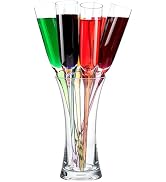 6pcs Acrylic Flutes Unbreakable Glasses for Wedding Toasting Long Stem Wine Glasses Cocktail High...