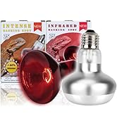ReptiKing Reptile Heat Lamp, 2 Pack 75W Intense and Infrared Basking Bulbs Light for Reptiles, UV...